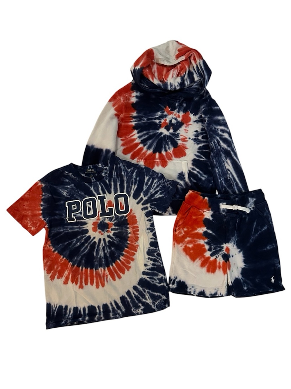 Polo by Ralph Lauren Boy’s Tie Dye Hoodie, Tee and Shorts Set